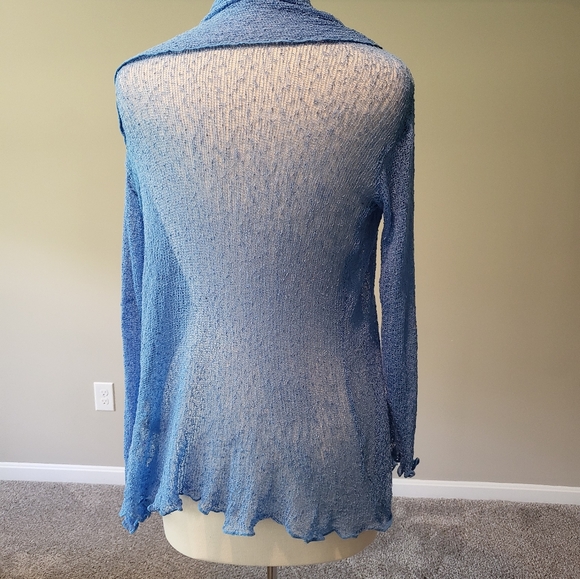 Fresco by Nomadic Traders – Beach Blue Long Mesh/Crochet Cardi/Shawl (One Size) - Picture 10 of 16